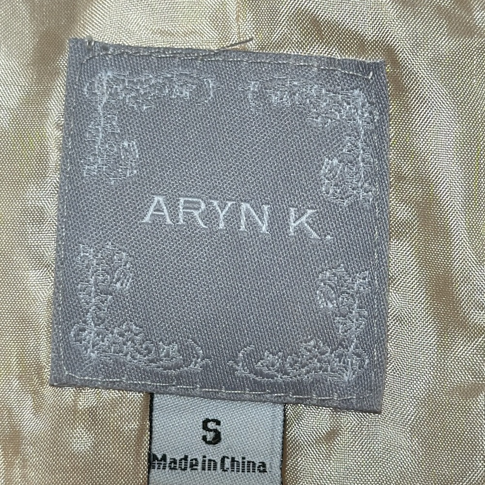 Aryn K Wool Blend Cropped Triple Velvet Button Front Lined Bell Sleeve Jacket - Picture 6 of 8
